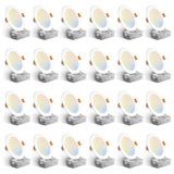 6 Pack 6 Inch 5CCT Ultra-Thin LED Recessed Ceiling Light with Junction Box, Dimmable Canless Wafer Downlight, 12W, 1050LM Brightness, ETL&FCC