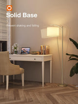 addlon Floor Lamp for Living Room with 3 Color Temperatures, Standing lamp with Linen lampshade for Bedroom, Office, Lamps with 9W LED Bulb Included - Brass Gold with Beige Shade