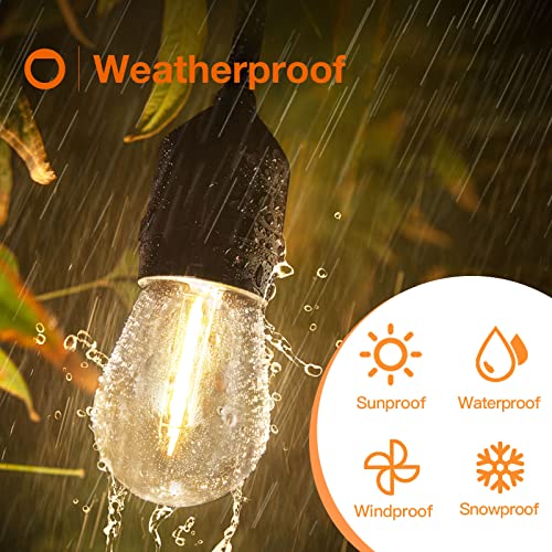 addlon LED Replacement Bulbs 1W S14 4 Pack Waterproof E17 Screw Base for Outdoor LED String Lights Shatterproof
